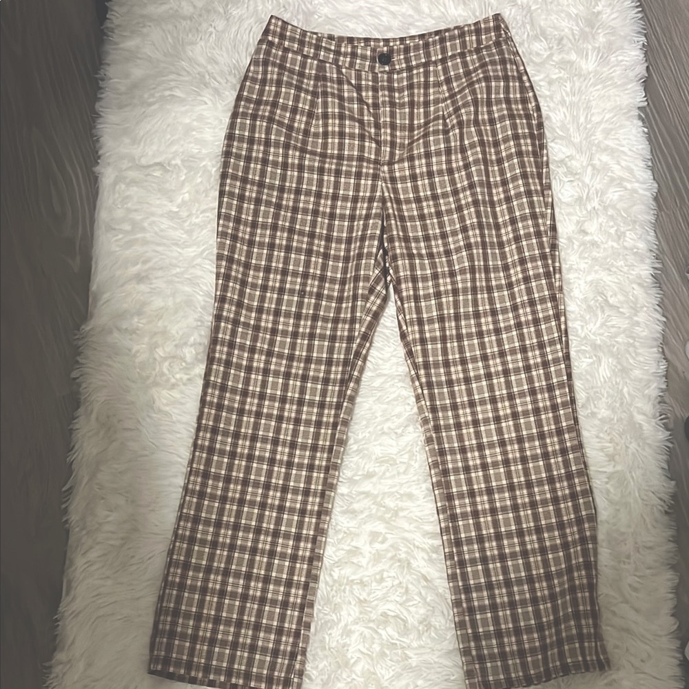 Brown Plaid Trousers